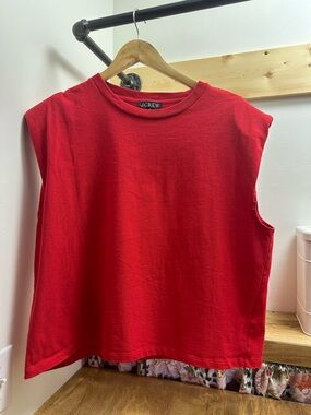 J.Crew Women’s Red Sleeveless Crewneck Top size XL